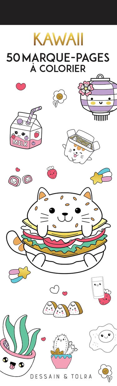 Kawaii : 50 marque-pages à colorier