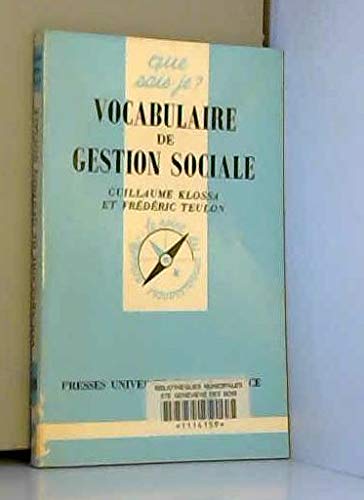 Vocabulaire de gestion sociale