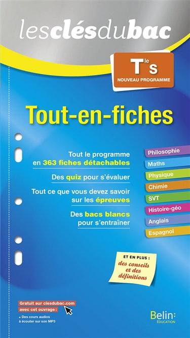 Tout-en-fiches, terminale S : nouveau programme