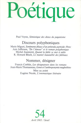 Poétique, numéro 54
