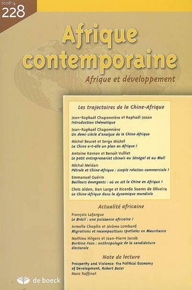 Afrique contemporaine, n° 228. Les trajectoires de la Chine-Afrique