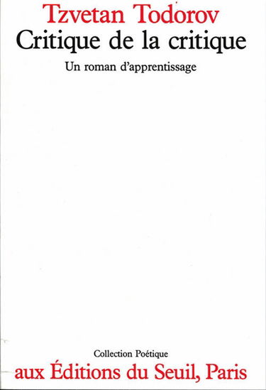 Critique de la critique : un roman d'apprentissage