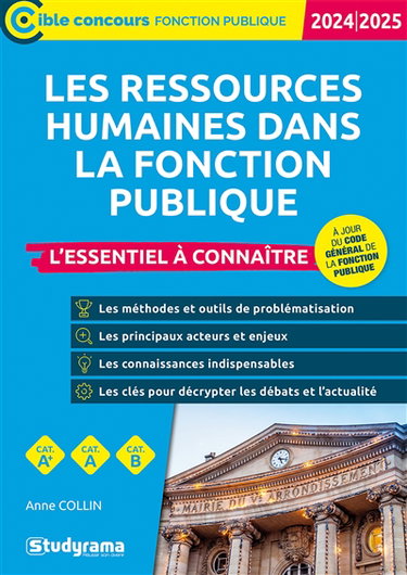 Les ressources humaines dans la fonction publique : l'essentiel à connaître, cat. A+, cat. A, cat. B : 2024-2025