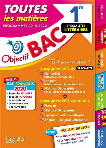 Toutes les matières 1re spécialités littéraires : programmes 2019-2020