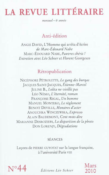 Revue littéraire (La), n° 44