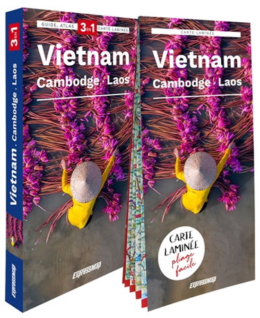 Vietnam, Cambodge, Laos : 3 en 1 : guide, atlas, carte laminée