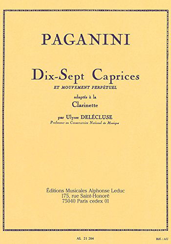 17 CAPRICES ET MOUVEMENT PERPETUEL CLARINETTE