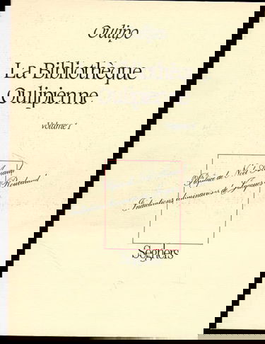 Bibliotheque Oulipienne - T1 (01)