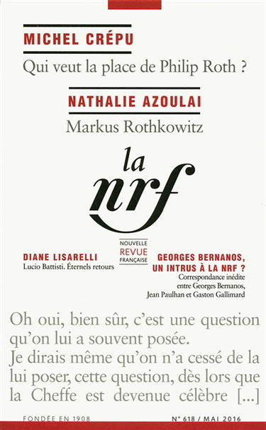 Nouvelle revue française, n° 618