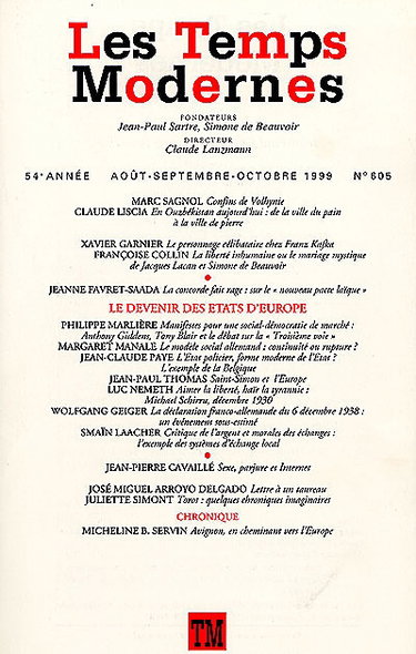 Couverture de Temps modernes (Les), n° 605 par Collectifs