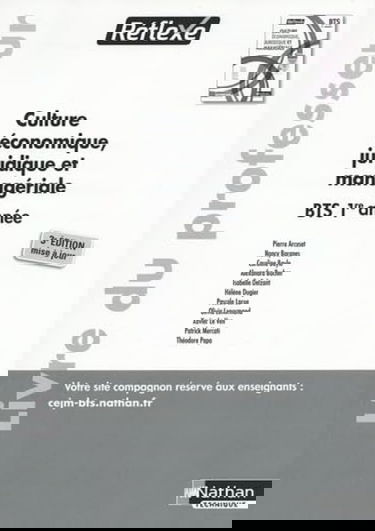 Culture économique juridique et managériale - BTS 1ère année (Pochette Réflexe) Professeur 2023