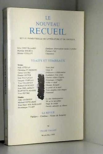 Couverture de Nouveau recueil (Le), n° 34. Toasts et tombaux