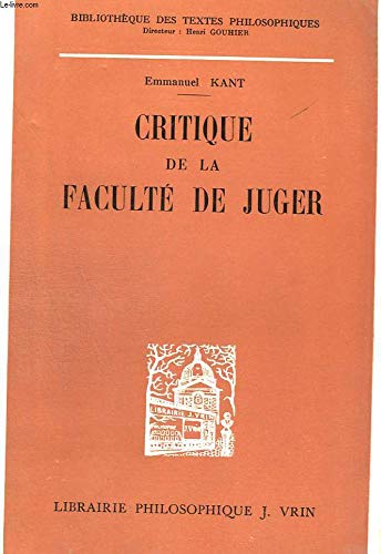 La critique de la faculté de juger