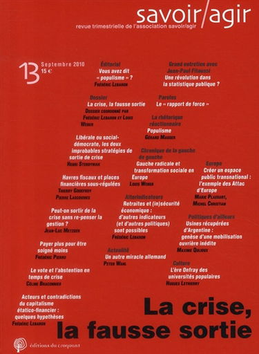 Savoir, agir, n° 13