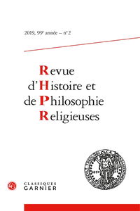 Revue d'histoire et de philosophie religieuses, n° 2 (2019)