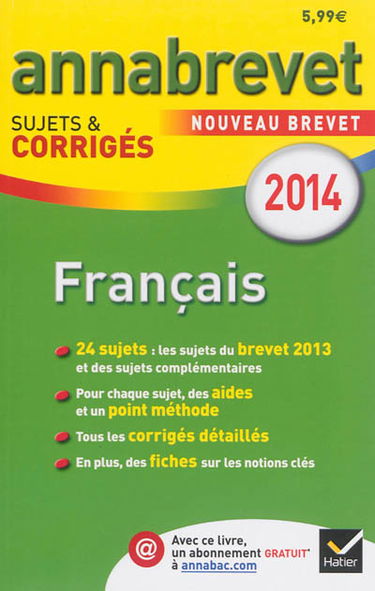 Français, séries générale et professionnelle, 2014