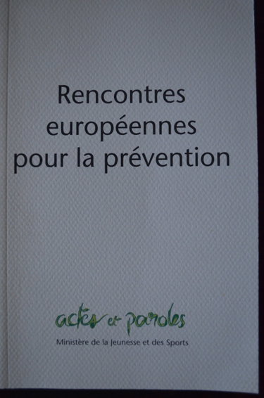 Couverture de Rencontres européennes pour la prévention - Collectif / Livre BE - DG02 par Collectif