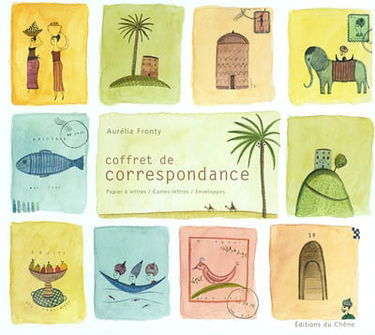 Coffret de correspondance : papier à lettres, cartes-lettres, enveloppes