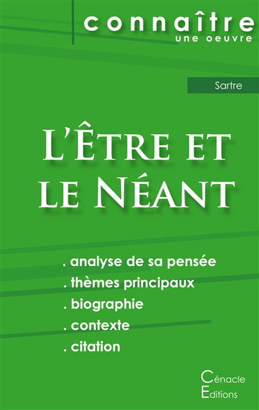 Couverture de Fiche de lecture L'Etre et le Néant de Jean-Paul Sartre (Analyse philosophique de référence et résumé complet) par Jean-Paul Sartre