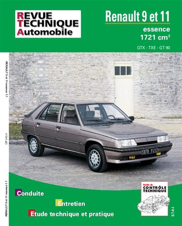 Couverture de Revue technique automobile, n° 443.4. Renault 9 et 11 essence 1.721 cm3