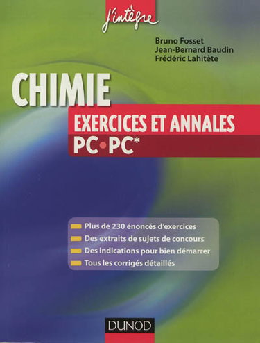 Couverture de Chimie PC-PC* : exercices et annales