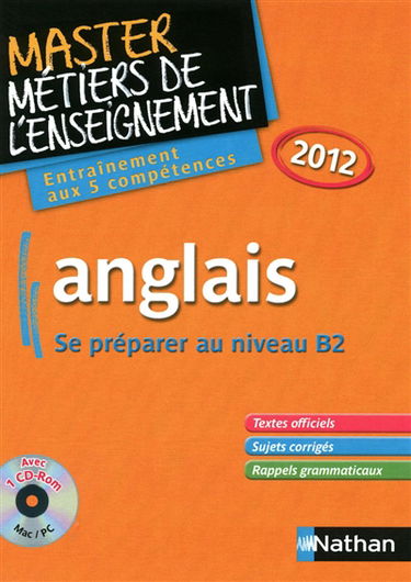 Anglais : master métiers de l'enseignement 2012