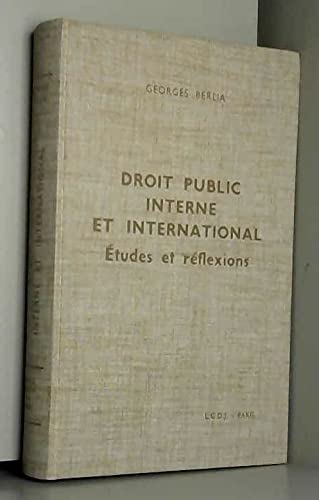 Droit public interne et international : Etudes et réflexions