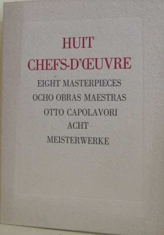 Couverture de Huit chefs-d'oeuvre: découverts et exposés au département jeunesse-albums par Collectif