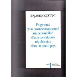Fragments d'un ouvrage abandonné sur la possibilité d'une Constitution républicaine dans un grand pays