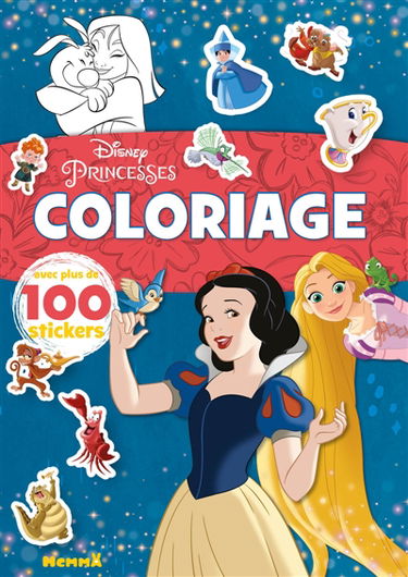 Disney Princesses : Coloriage avec plus de 100 stickers (Blanche-Neige et Raiponce) : Avec plus de 100 stickers
