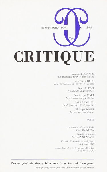 Revue Critique, numéro 546