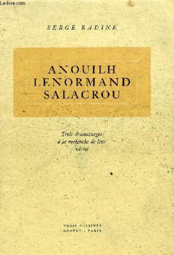 Couverture de ANOUILH LENORMAND SALACROU