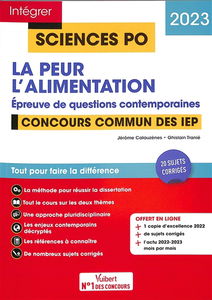 La peur, l'alimentation : épreuve de questions contemporaines : concours commun des IEP, 2023