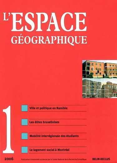 Espace géographique, n° 1 (2006)