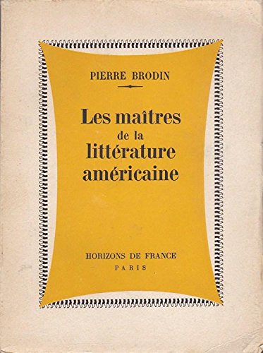 Couverture de Les maitres de la litterature americaine