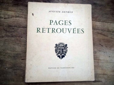 Couverture de PAGES RETROUVEES de auguste detoeuf ed du Tambourinaire 1956 numerote