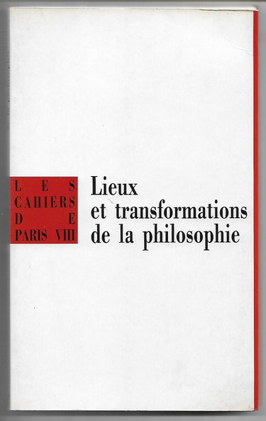 Couverture de Lieux et transformations de la philososphie