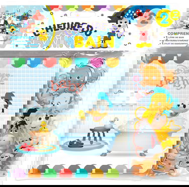 Disney Bébé L'Heure du Bain - Livres d'activités pour enfants, livre de bain de 6 pages, 6 ventouses en relief et étanches, 1 sac en filet