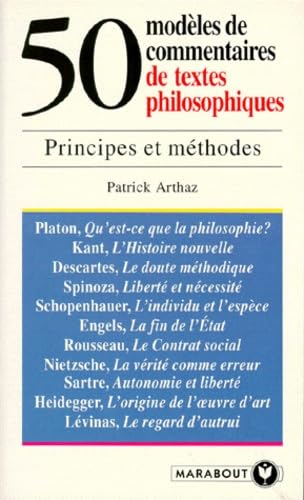 50 modèles de commentaires de textes philosophiques