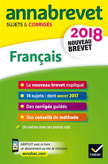 Français : nouveau brevet 2018