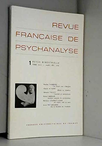 Couverture de Revue française de psychanalyse tome XLII n° 1 janvier-février 1978