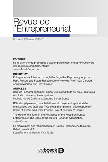 Revue de l'entrepreneuriat, n° 2 (2017)