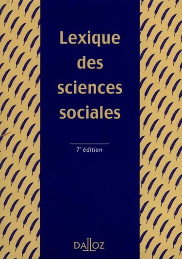 Lexique des sciences sociales