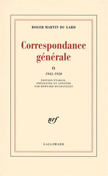 Correspondance générale. Vol. 09. 1945-1950