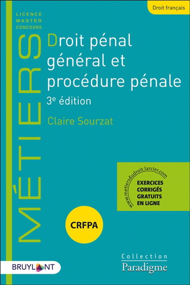 Couverture de Droit pénal général et procédure pénale