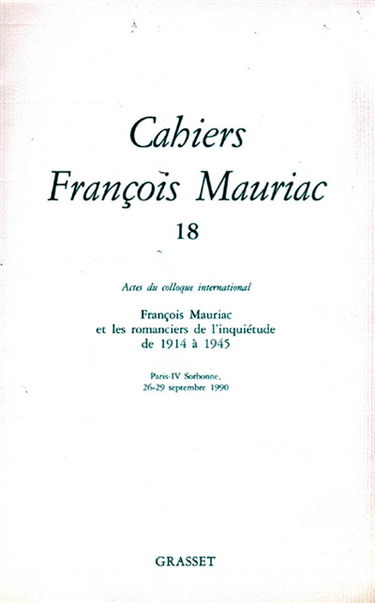 Cahiers François Mauriac, n° 18