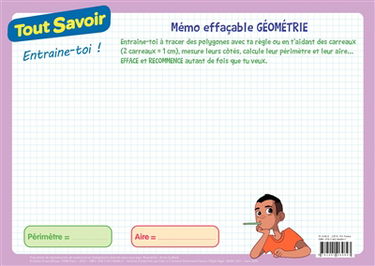 Géométrie : mémo effaçable : CE1, CE2, CM1, CM2