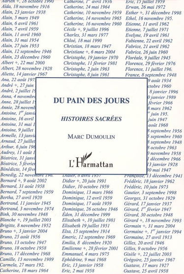 Du pain des jours : histoires sacrées