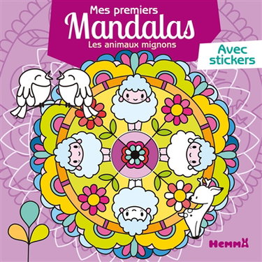 Couverture de Les animaux mignons : mes premiers mandalas avec stickers