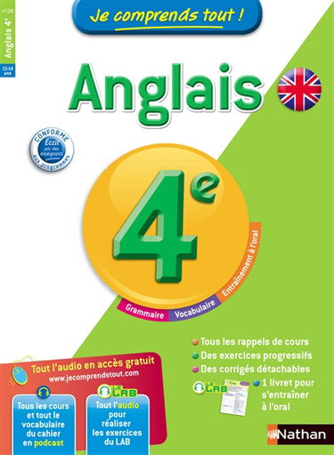 Je comprends tout ! Anglais 4e, 13-14 ans